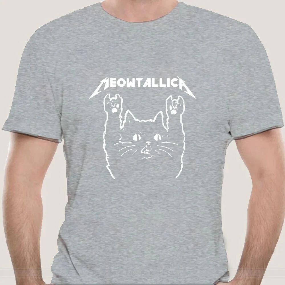  Meowtallic Rock Music Cat T-Shirt sold by Fleurlovin, Free Shipping Worldwide