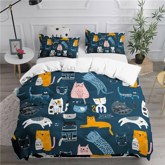 Milky Blue Cat Bedding Sets sold by Fleurlovin, Free Shipping Worldwide