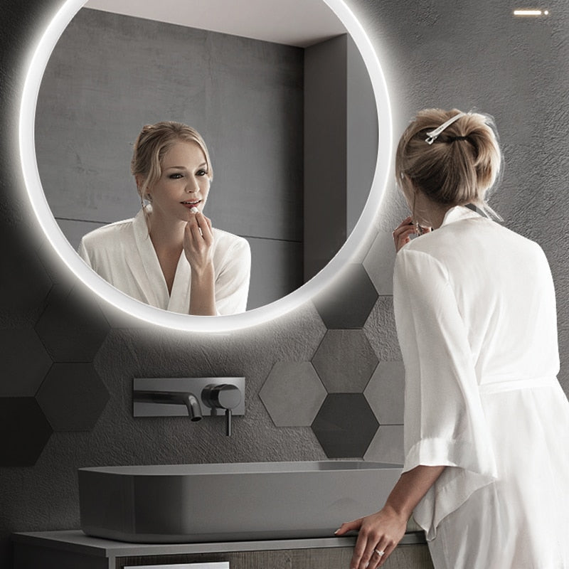 Mirror Round Smart Makeup Bathroom Mirror sold by Fleurlovin, Free Shipping Worldwide