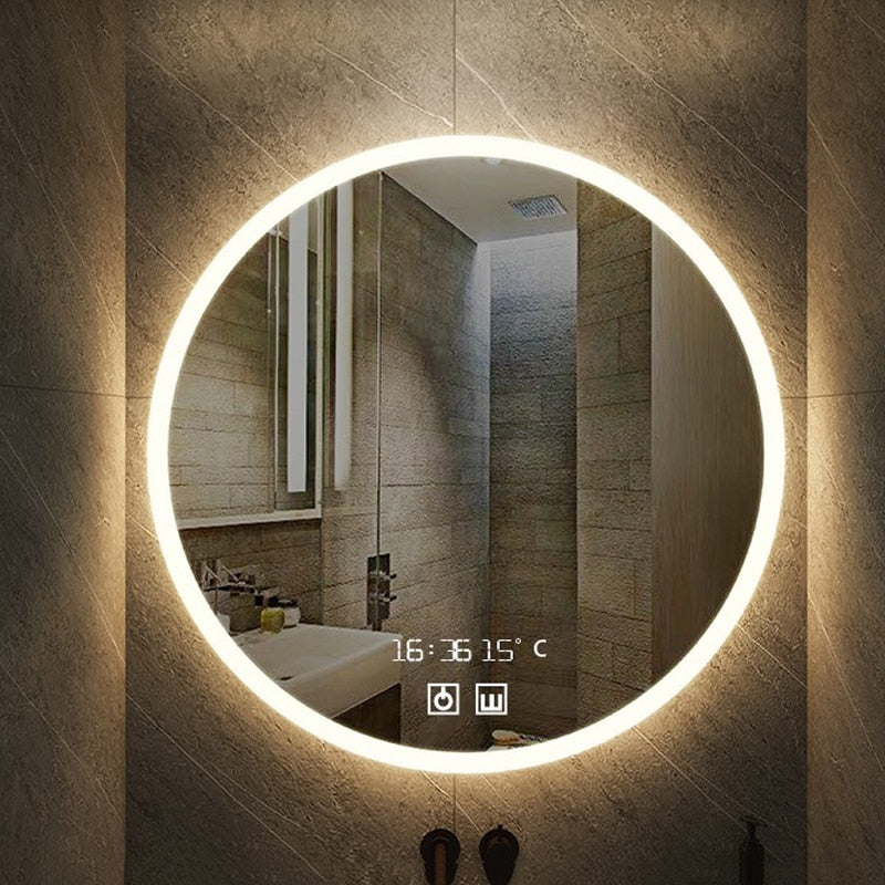 Mirror Round Smart Makeup Bathroom Mirror sold by Fleurlovin, Free Shipping Worldwide