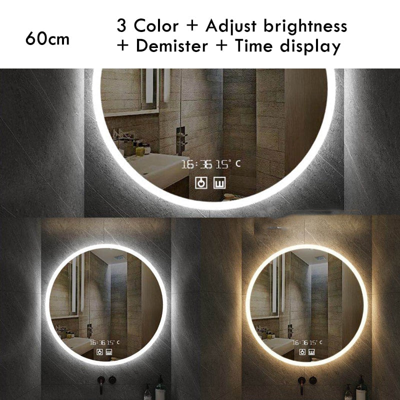 Mirror Round Smart Makeup Bathroom Mirror sold by Fleurlovin, Free Shipping Worldwide