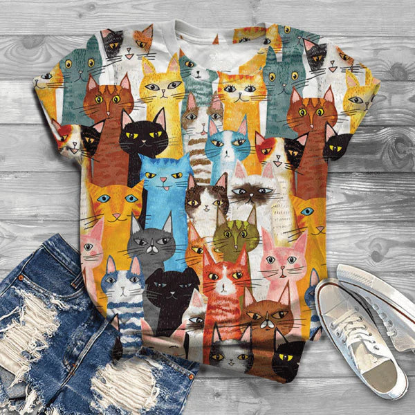  Mood Cat T-Shirt sold by Fleurlovin, Free Shipping Worldwide