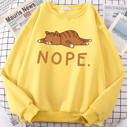  Nope Tired Cat Sweatshirt sold by Fleurlovin, Free Shipping Worldwide