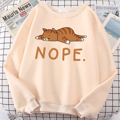  Nope Tired Cat Sweatshirt sold by Fleurlovin, Free Shipping Worldwide