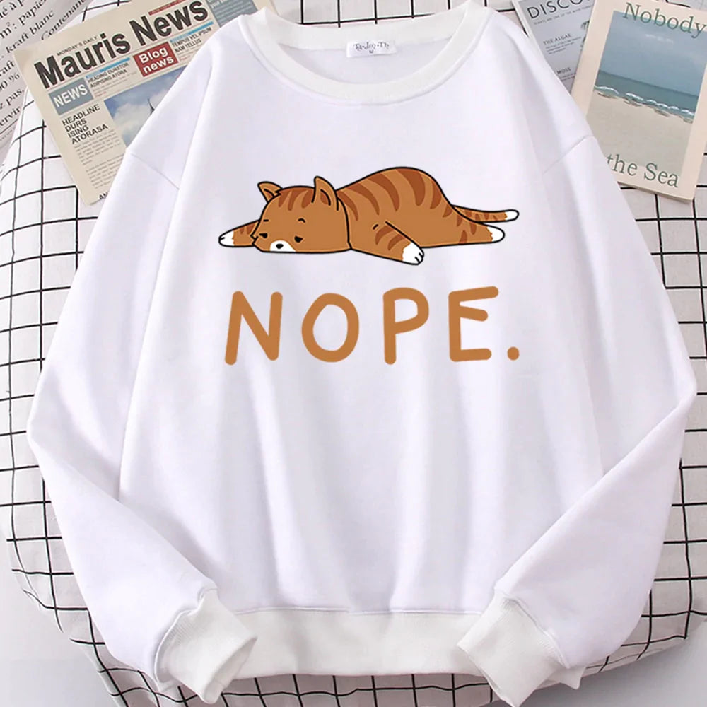  Nope Tired Cat Sweatshirt sold by Fleurlovin, Free Shipping Worldwide