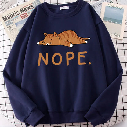  Nope Tired Cat Sweatshirt sold by Fleurlovin, Free Shipping Worldwide