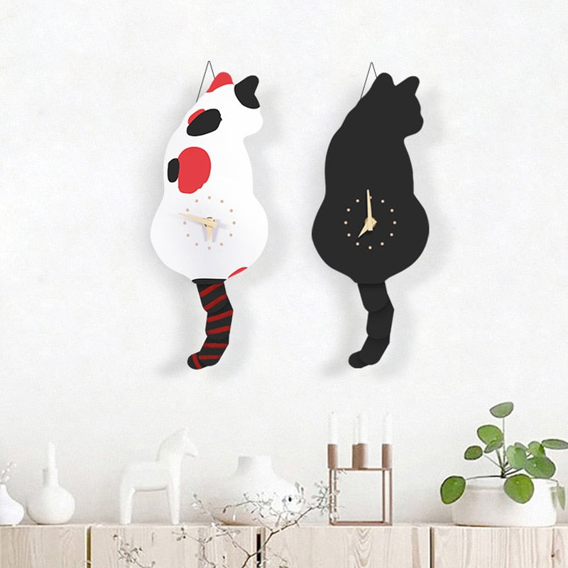  Nordic Cat Wagging Tail Wall Clock sold by Fleurlovin, Free Shipping Worldwide