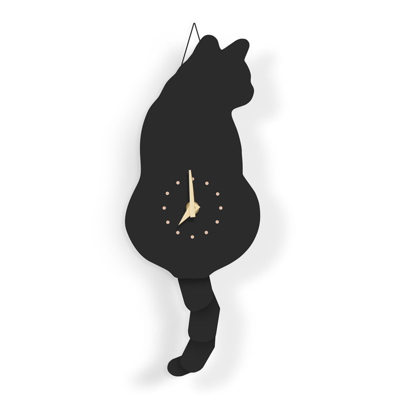  Nordic Cat Wagging Tail Wall Clock sold by Fleurlovin, Free Shipping Worldwide