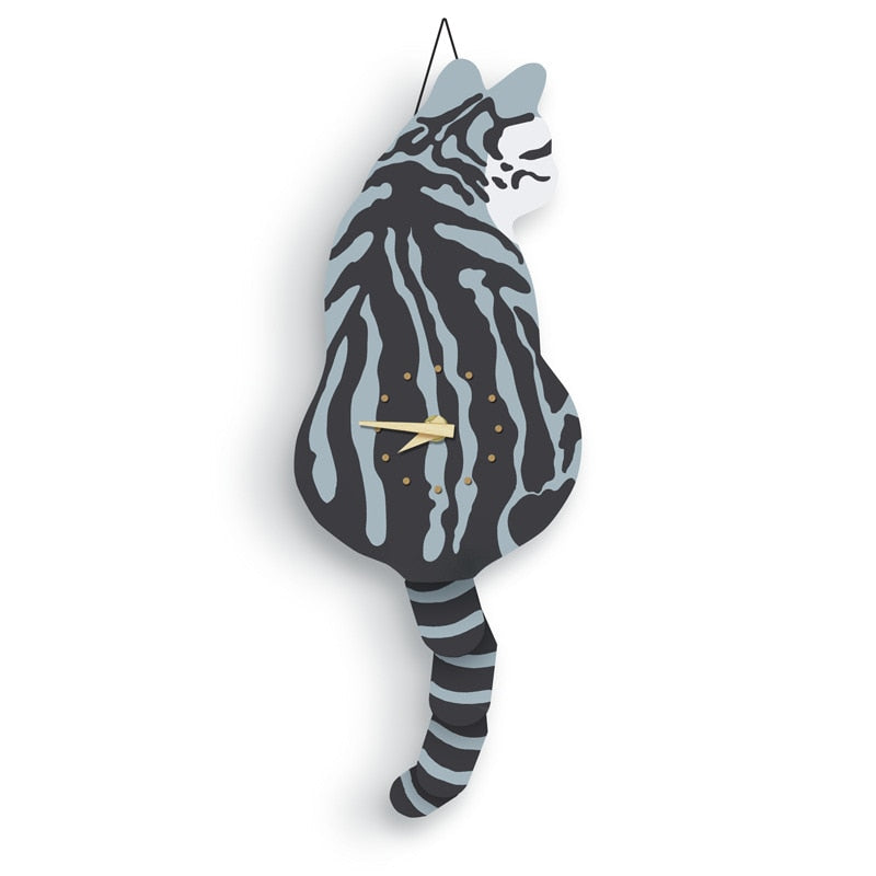  Nordic Cat Wagging Tail Wall Clock sold by Fleurlovin, Free Shipping Worldwide