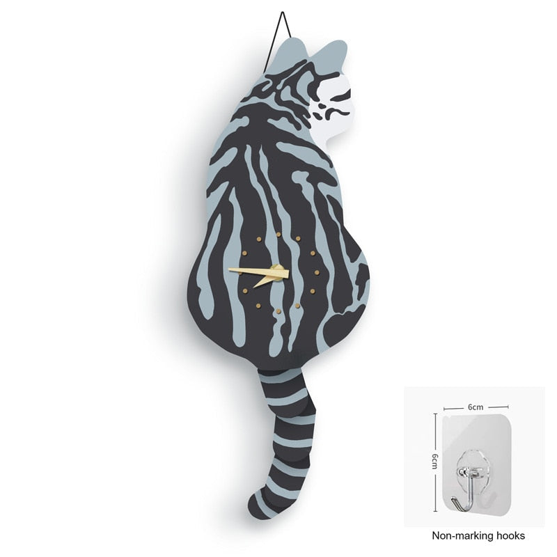  Nordic Cat Wagging Tail Wall Clock sold by Fleurlovin, Free Shipping Worldwide