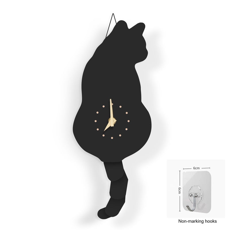  Nordic Cat Wagging Tail Wall Clock sold by Fleurlovin, Free Shipping Worldwide