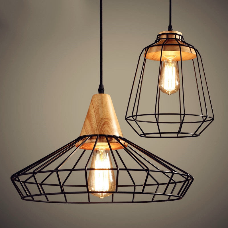 Pendant Lights Vintage Iron Cage Pendant Light Bar Cafe Study Dining Room sold by Fleurlovin, Free Shipping Worldwide