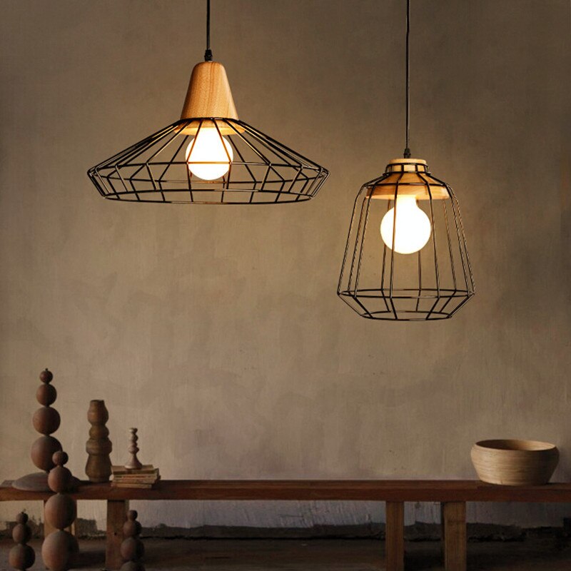 Pendant Lights Vintage Iron Cage Pendant Light Bar Cafe Study Dining Room sold by Fleurlovin, Free Shipping Worldwide