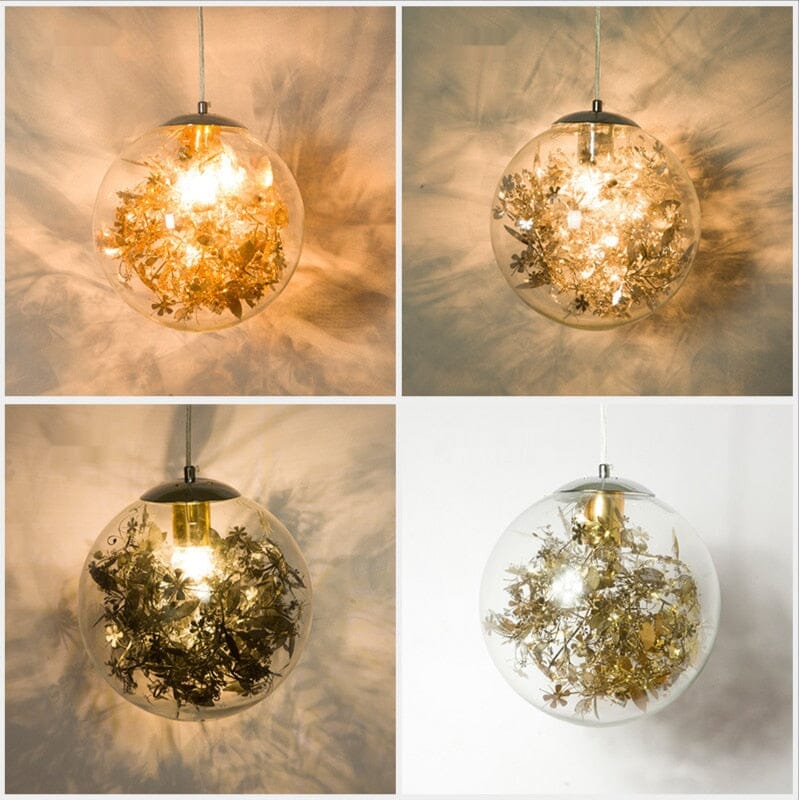 Pendant lights Golden Flower Clear Glass Pendant Lamp sold by Fleurlovin, Free Shipping Worldwide