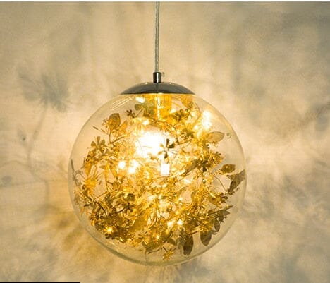 Pendant lights Golden Flower Clear Glass Pendant Lamp sold by Fleurlovin, Free Shipping Worldwide