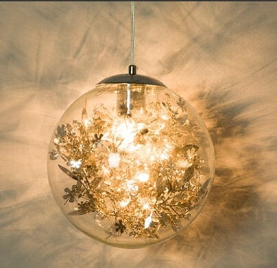 Pendant lights Golden Flower Clear Glass Pendant Lamp sold by Fleurlovin, Free Shipping Worldwide