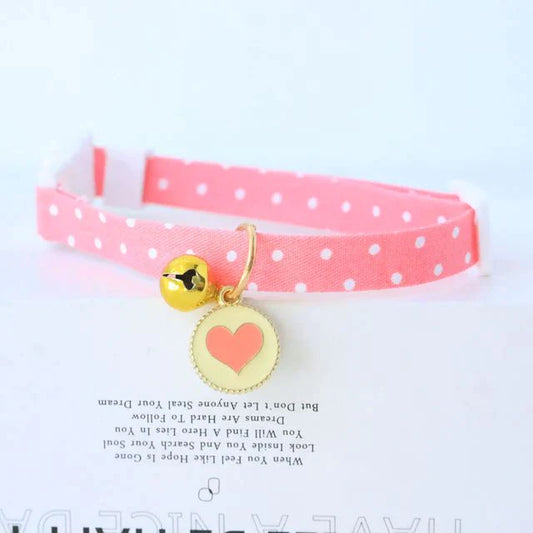  Pink Love Pendant & Bell Cat Collar sold by Fleurlovin, Free Shipping Worldwide