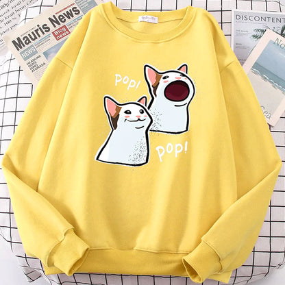  Pop Cat Sweatshirt sold by Fleurlovin, Free Shipping Worldwide