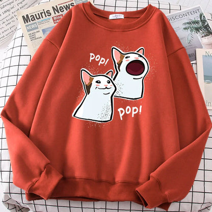  Pop Cat Sweatshirt sold by Fleurlovin, Free Shipping Worldwide