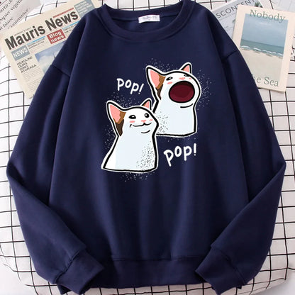  Pop Cat Sweatshirt sold by Fleurlovin, Free Shipping Worldwide