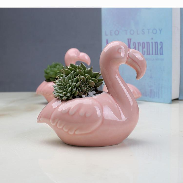 Pots & Planters 2-Piece Pink Flamingo Succulent Planter Pots sold by Fleurlovin, Free Shipping Worldwide