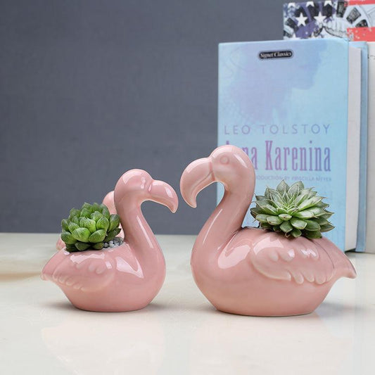 Pots & Planters 2-Piece Pink Flamingo Succulent Planter Pots sold by Fleurlovin, Free Shipping Worldwide