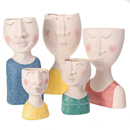 Pots & Planters Caricature Portrait Face Figurine Sculpture Planter sold by Fleurlovin, Free Shipping Worldwide