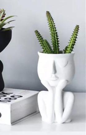 Pots & Planters Cupping Face Resting Ceramic Planter sold by Fleurlovin, Free Shipping Worldwide