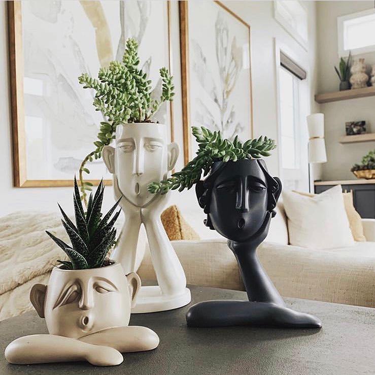 Pots & Planters Emotional Faces Planter Sculpture Trio sold by Fleurlovin, Free Shipping Worldwide
