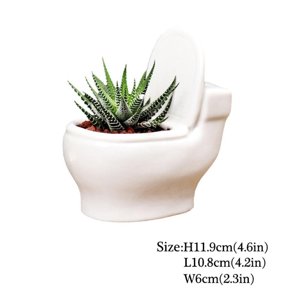Pots & Planters Handmade Ceramic Toilet Succulent Planter sold by Fleurlovin, Free Shipping Worldwide