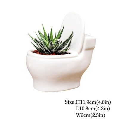 Pots & Planters Handmade Ceramic Toilet Succulent Planter sold by Fleurlovin, Free Shipping Worldwide