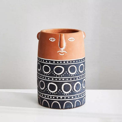 Pots & Planters Native Tribal Pattern Ceramic Face Planter sold by Fleurlovin, Free Shipping Worldwide