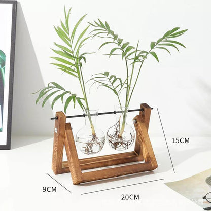 Propagation Glass Propagation Vase with A-Frame Wooden Stand sold by Fleurlovin, Free Shipping Worldwide