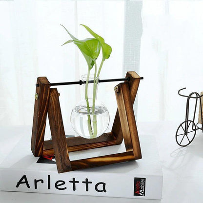 Propagation Glass Propagation Vase with A-Frame Wooden Stand sold by Fleurlovin, Free Shipping Worldwide