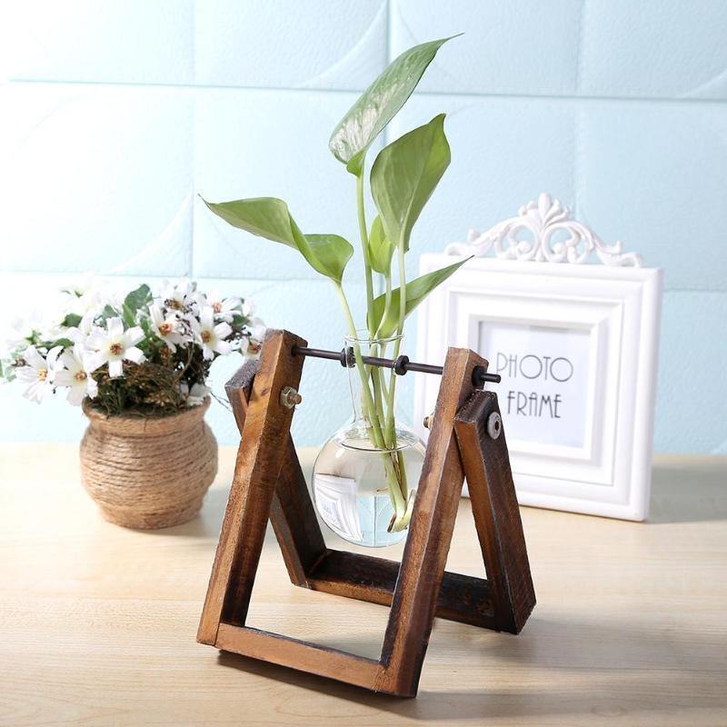 Propagation Glass Propagation Vase with A-Frame Wooden Stand sold by Fleurlovin, Free Shipping Worldwide