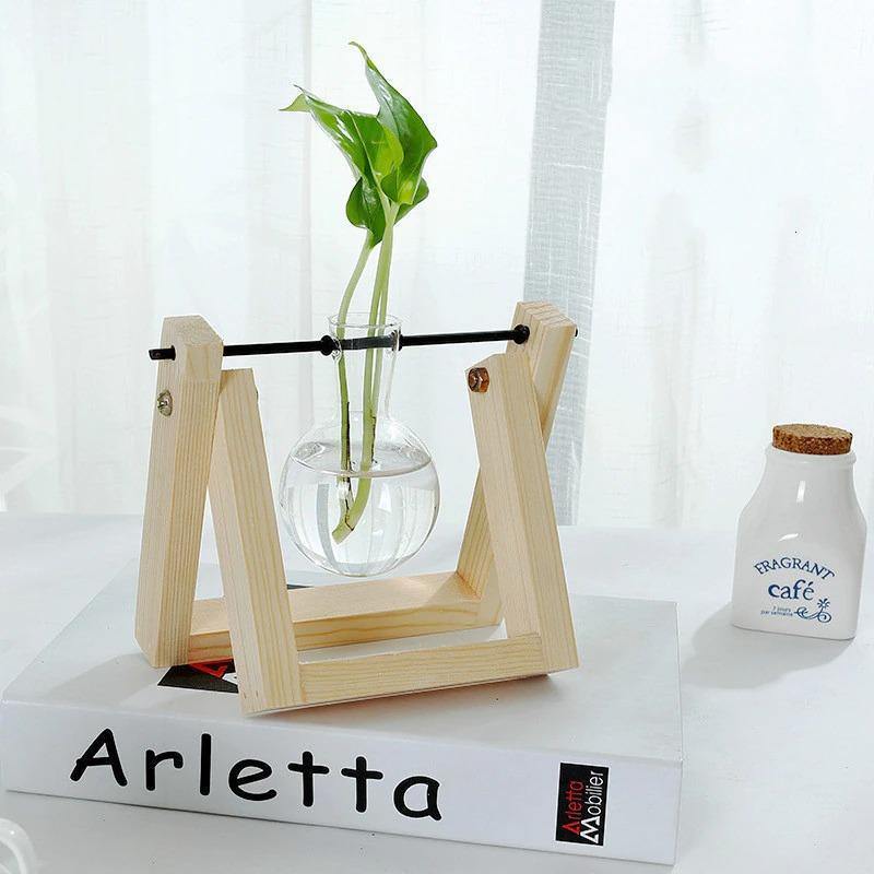 Propagation Glass Propagation Vase with A-Frame Wooden Stand sold by Fleurlovin, Free Shipping Worldwide