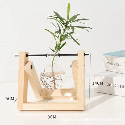 Propagation Glass Propagation Vase with A-Frame Wooden Stand sold by Fleurlovin, Free Shipping Worldwide