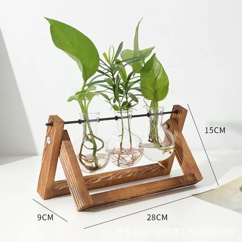 Propagation Glass Propagation Vase with A-Frame Wooden Stand sold by Fleurlovin, Free Shipping Worldwide