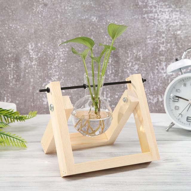 Propagation Glass Propagation Vase with A-Frame Wooden Stand sold by Fleurlovin, Free Shipping Worldwide