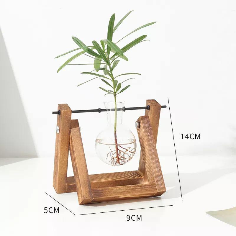 Propagation Glass Propagation Vase with A-Frame Wooden Stand sold by Fleurlovin, Free Shipping Worldwide