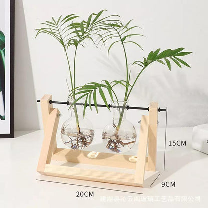 Propagation Glass Propagation Vase with A-Frame Wooden Stand sold by Fleurlovin, Free Shipping Worldwide