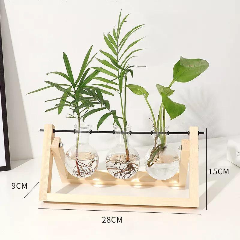 Propagation Glass Propagation Vase with A-Frame Wooden Stand sold by Fleurlovin, Free Shipping Worldwide