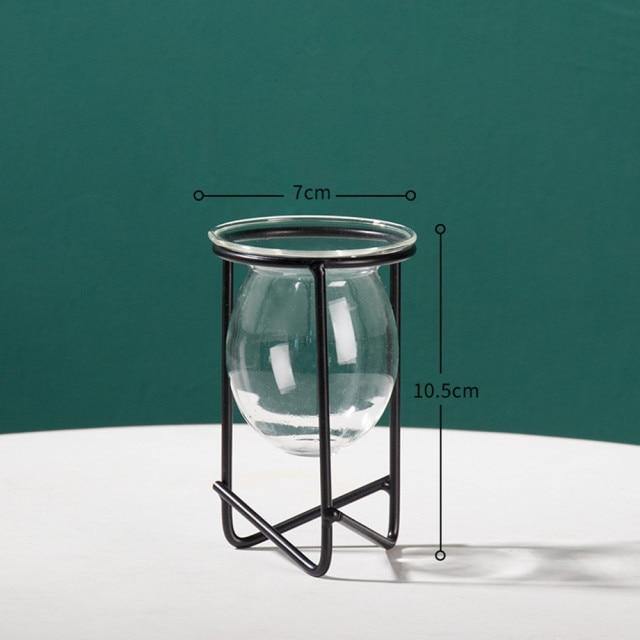 Propagation Glass Propagation Vase with Geometric Iron Stand sold by Fleurlovin, Free Shipping Worldwide