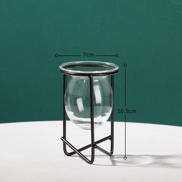 Propagation Glass Propagation Vase with Geometric Iron Stand sold by Fleurlovin, Free Shipping Worldwide