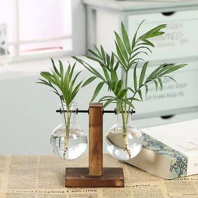 Propagation Glass Propagation Vase with Vertical Wooden Stand sold by Fleurlovin, Free Shipping Worldwide