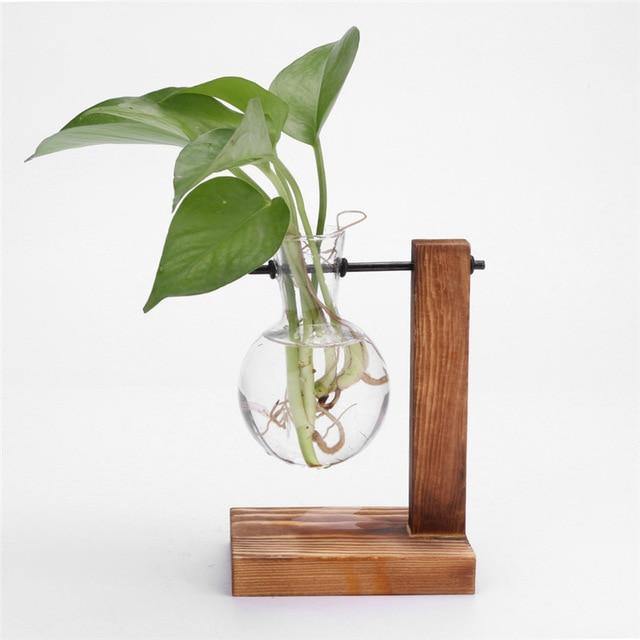 Propagation Glass Propagation Vase with Vertical Wooden Stand sold by Fleurlovin, Free Shipping Worldwide