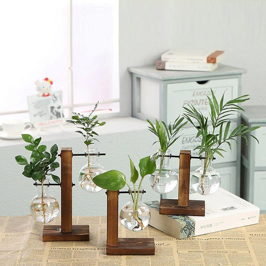 Propagation Glass Propagation Vase with Vertical Wooden Stand sold by Fleurlovin, Free Shipping Worldwide