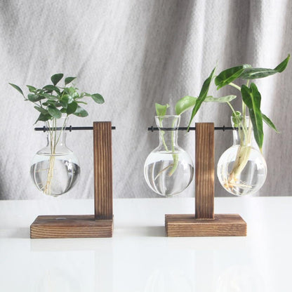 Propagation Glass Propagation Vase with Vertical Wooden Stand sold by Fleurlovin, Free Shipping Worldwide