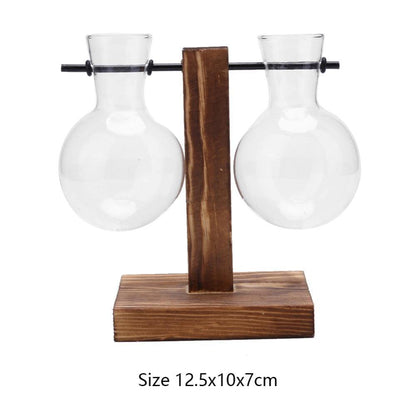 Propagation Glass Propagation Vase with Vertical Wooden Stand sold by Fleurlovin, Free Shipping Worldwide