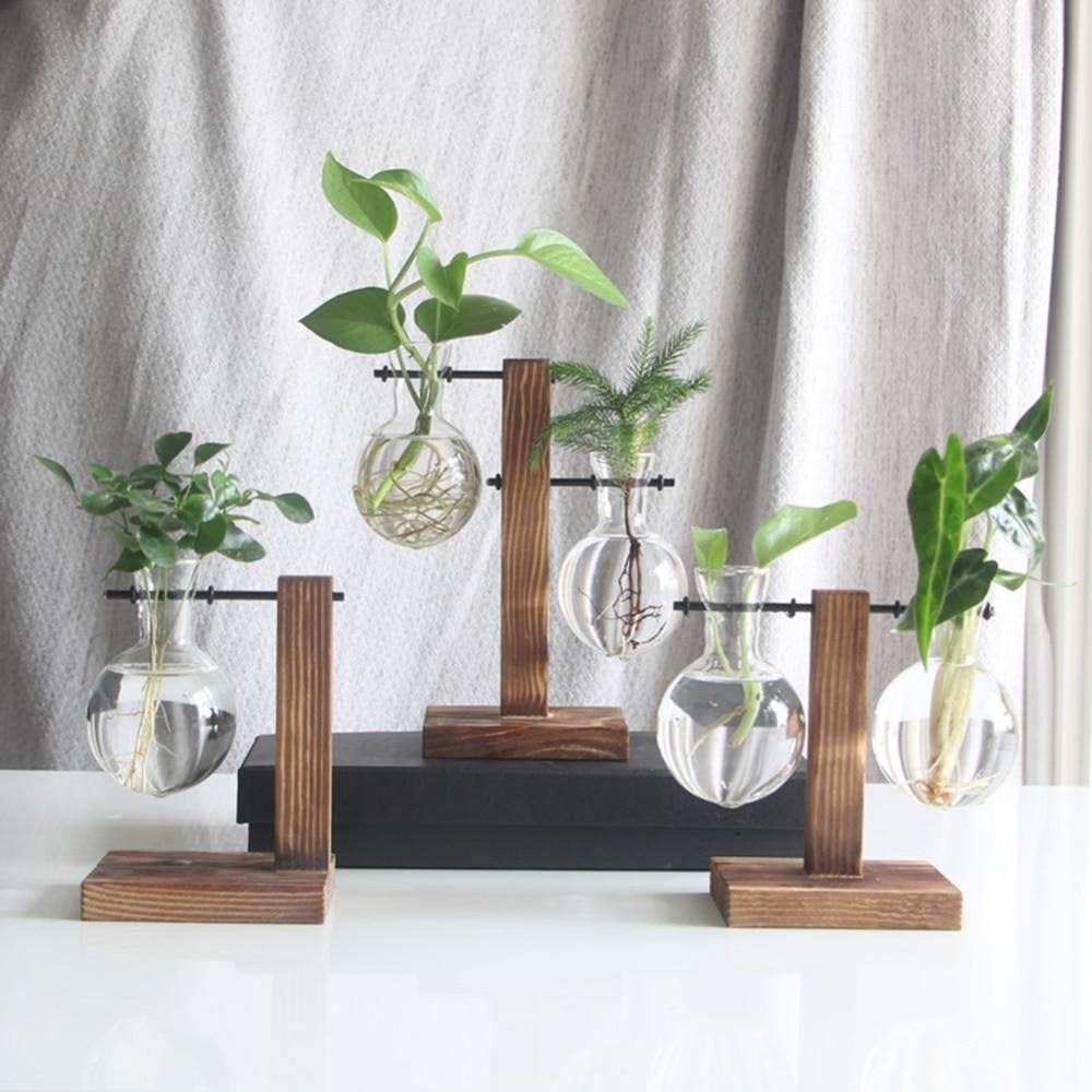 Propagation Glass Propagation Vase with Vertical Wooden Stand sold by Fleurlovin, Free Shipping Worldwide